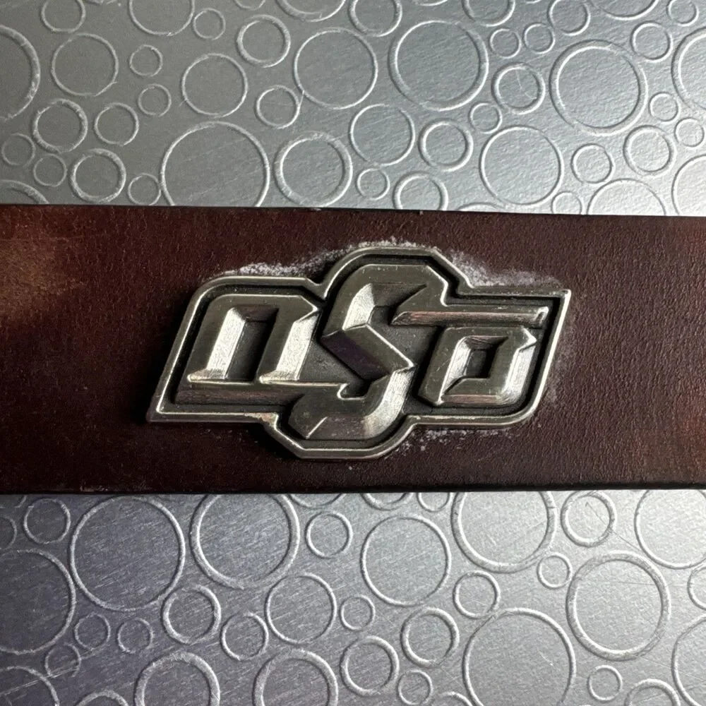 Oklahoma State University OSU Cowboys Leather Concho Belt Big & Tall - Size 50